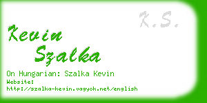 kevin szalka business card